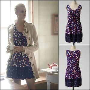 Anthropologie Moulinette Soeurs Polka Dot Silk Dress Size 10